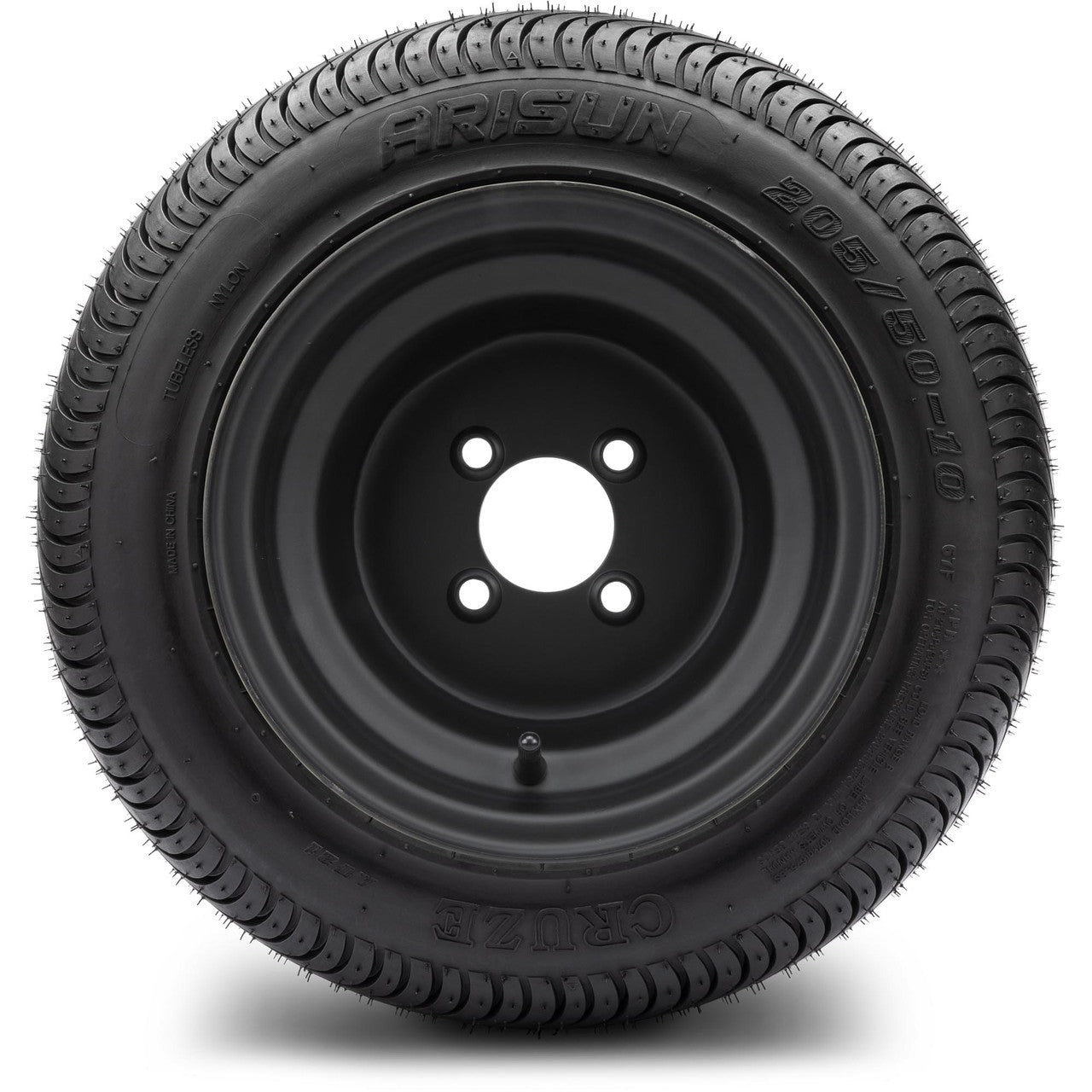 MODZ® 10" Steel Flat Black Wheel and Street Tire Combo