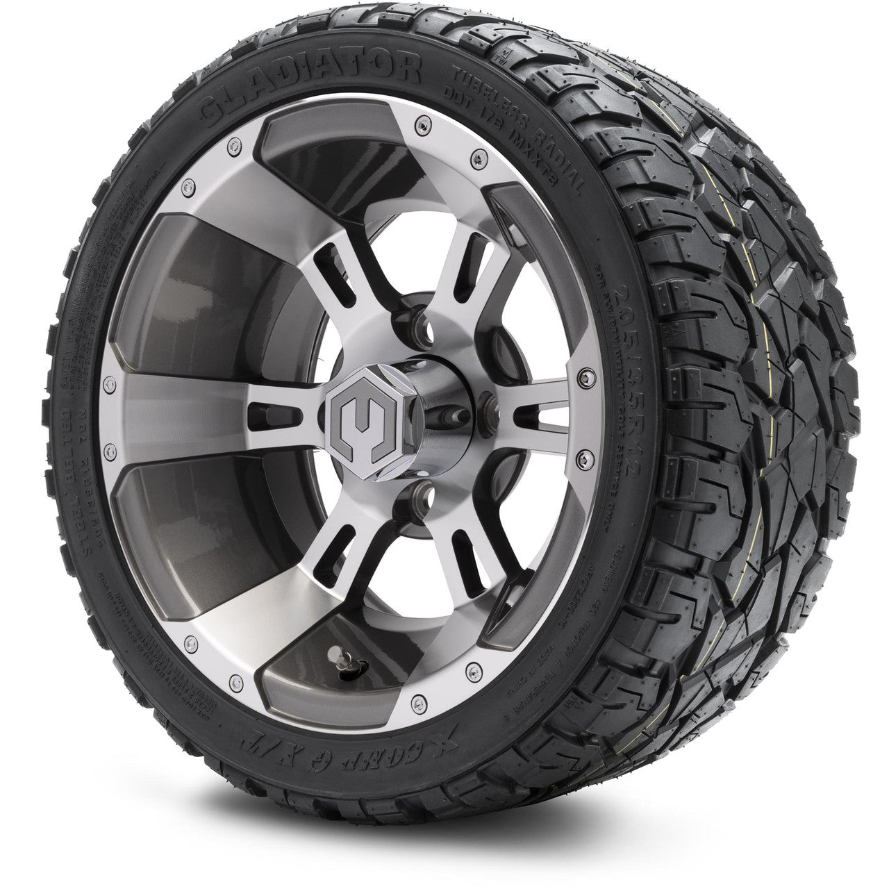 MODZ® 12" Ambush Gunmetal - LowPro Tires and Wheels Combo