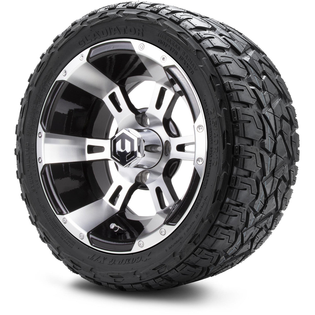 MODZ® 12" Ambush Machined Black - LowPro Tires and Wheels Combo