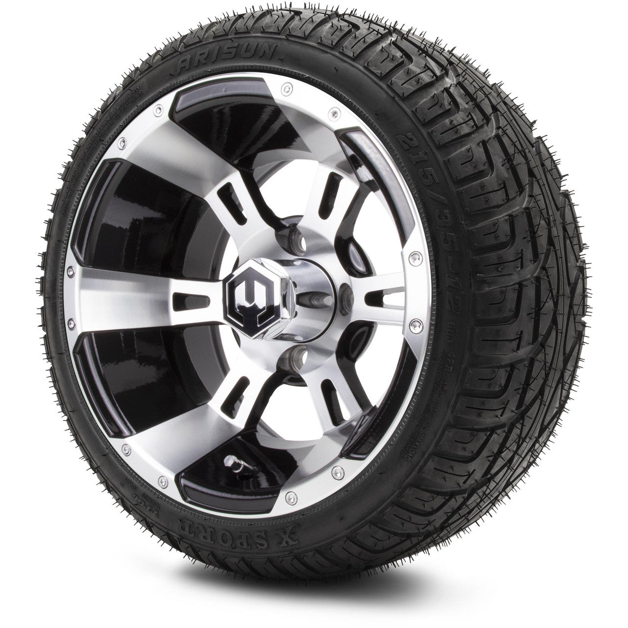 MODZ® 12" Ambush Machined Black - LowPro Tires and Wheels Combo