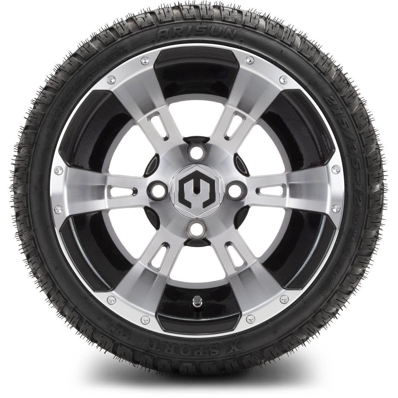 MODZ® 12" Ambush Machined Black - LowPro Tires and Wheels Combo