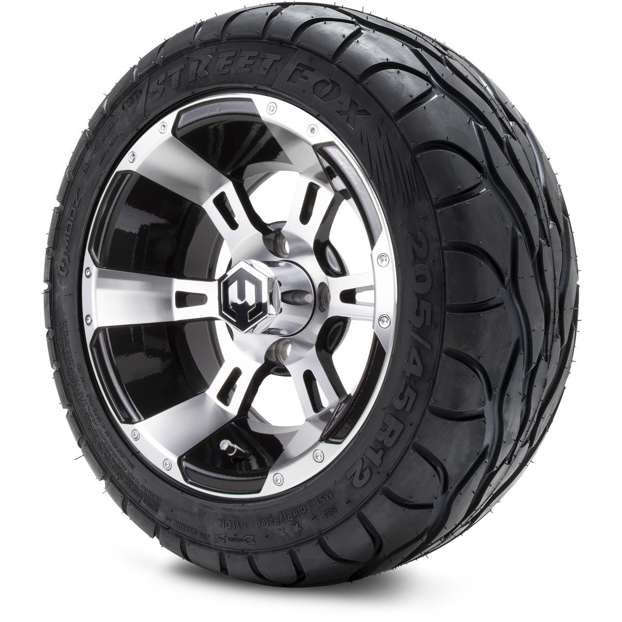 MODZ® 12" Ambush Machined Black - LowPro Tires and Wheels Combo