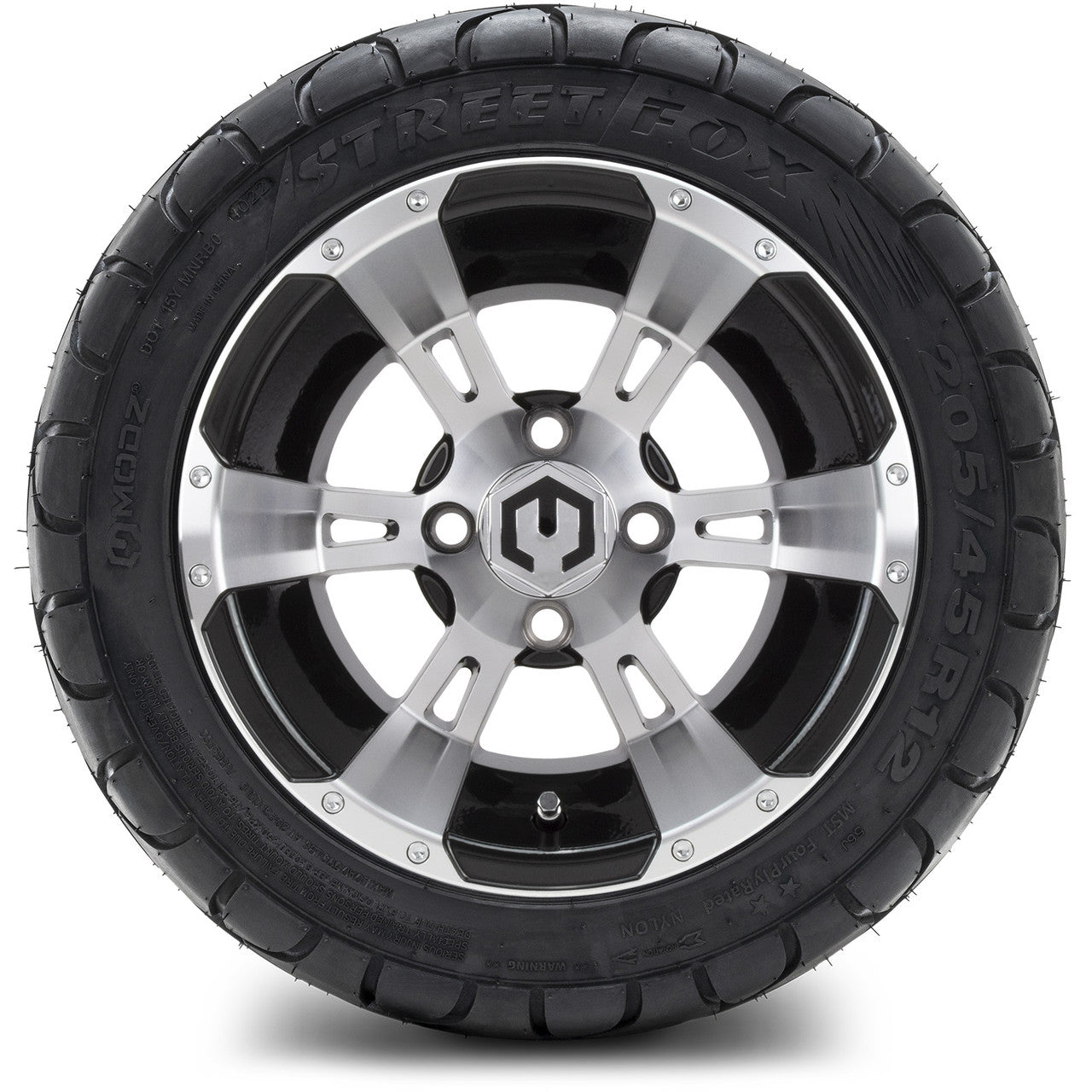 MODZ® 12" Ambush Machined Black - LowPro Tires and Wheels Combo