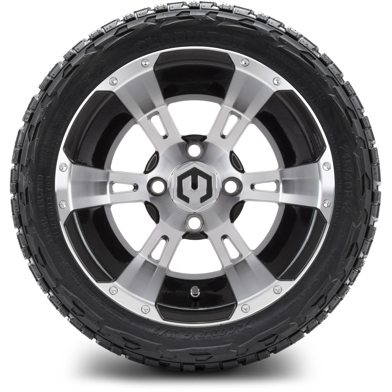 MODZ® 12" Ambush Machined Black - LowPro Tires and Wheels Combo