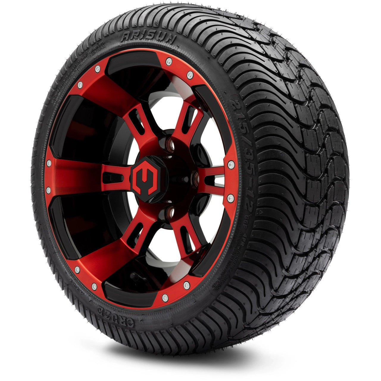 MODZ® 12" Ambush Red and Black - LowPro Tires and Wheels Combo