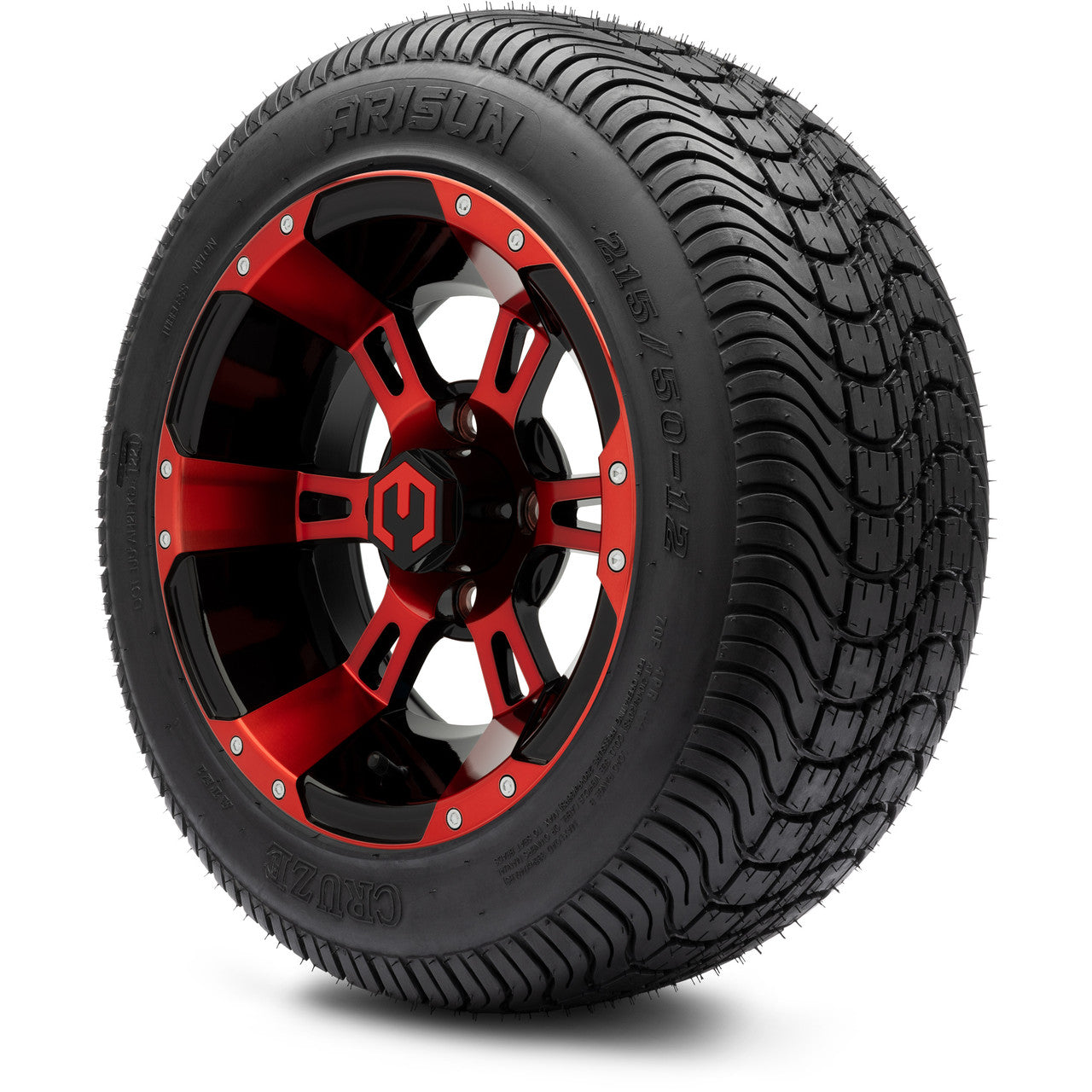 MODZ® 12" Ambush Red and Black - LowPro Tires and Wheels Combo