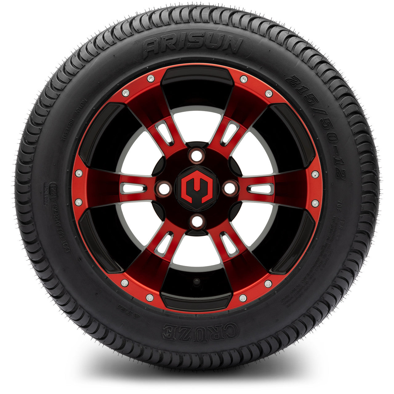 MODZ® 12" Ambush Red and Black - LowPro Tires and Wheels Combo