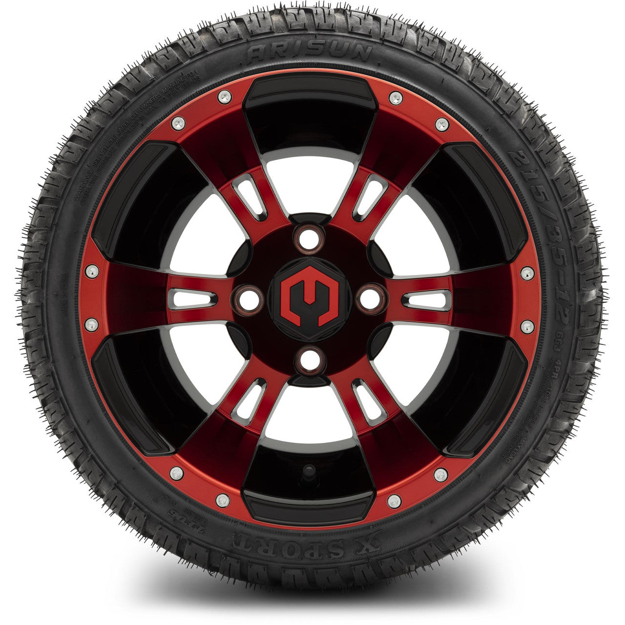 MODZ® 12" Ambush Red and Black - LowPro Tires and Wheels Combo