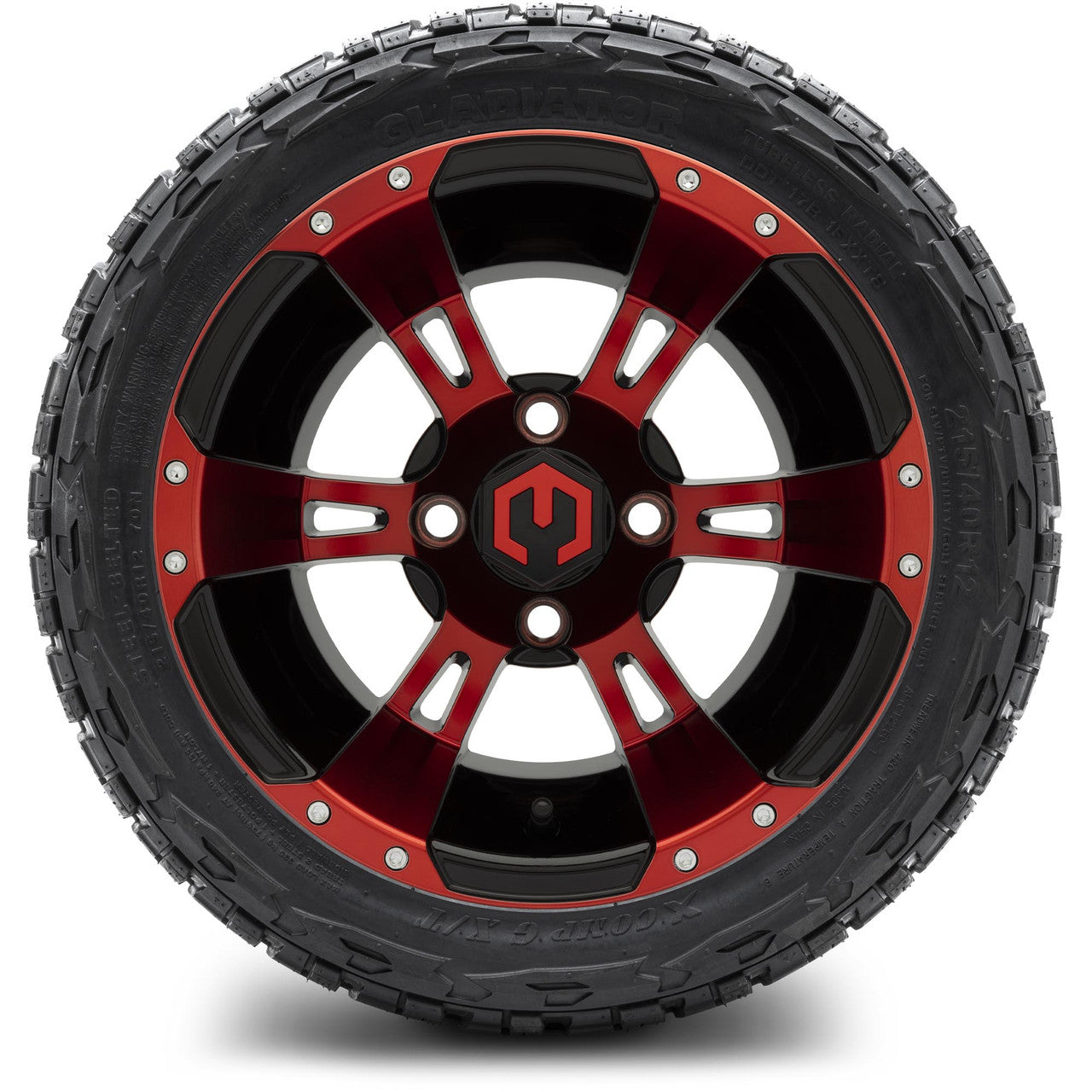 MODZ® 12" Ambush Red and Black - LowPro Tires and Wheels Combo