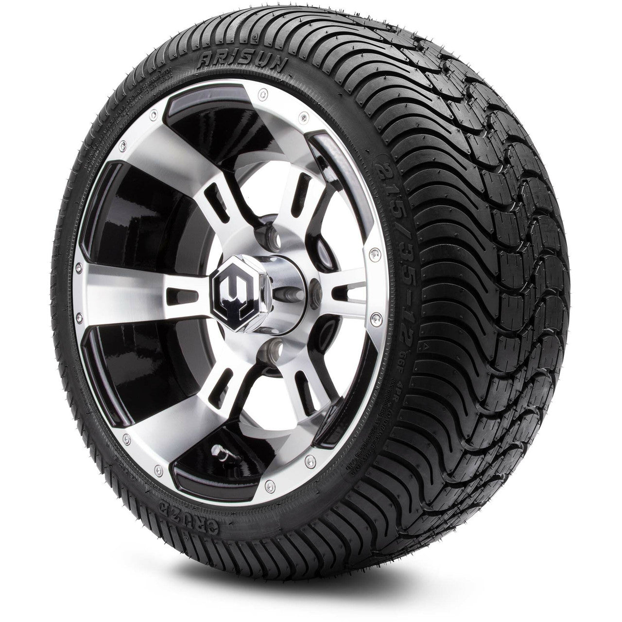 MODZ® 12" Ambush Machined Black - LowPro Tires and Wheels Combo