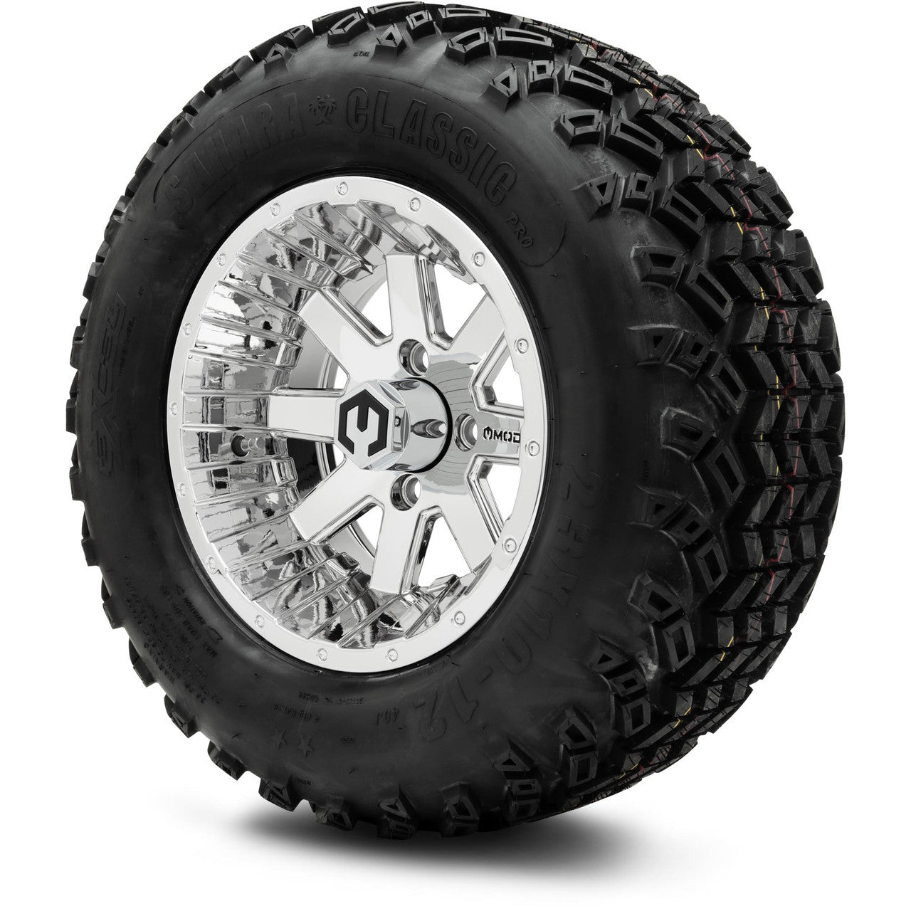 MODZ® 12" Assault Chrome - Lifted Tires and Wheels Combo