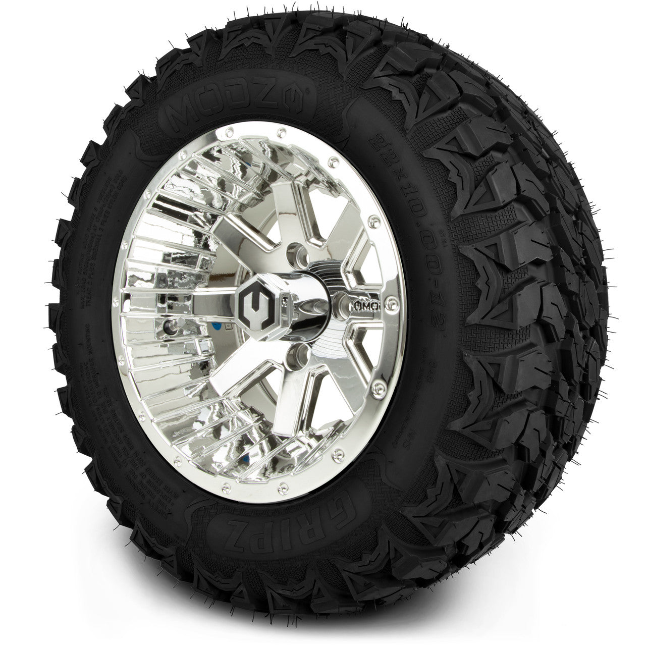 MODZ® 12" Assault Chrome - Lifted Tires and Wheels Combo