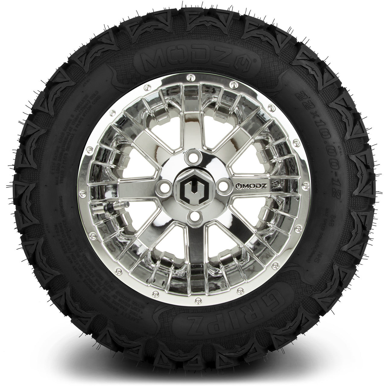 MODZ® 12" Assault Chrome - Lifted Tires and Wheels Combo