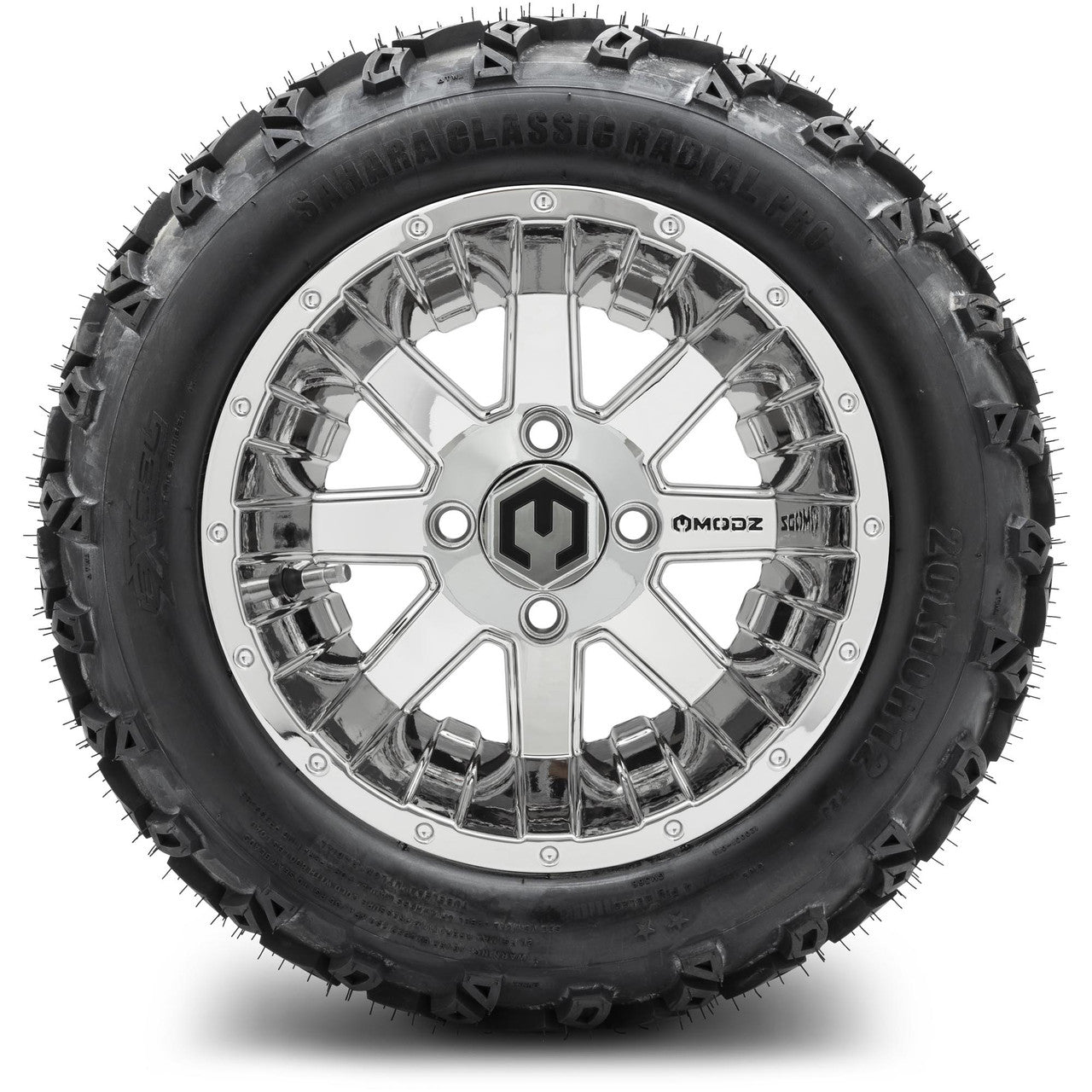 MODZ® 12" Assault Chrome - Lifted Tires and Wheels Combo