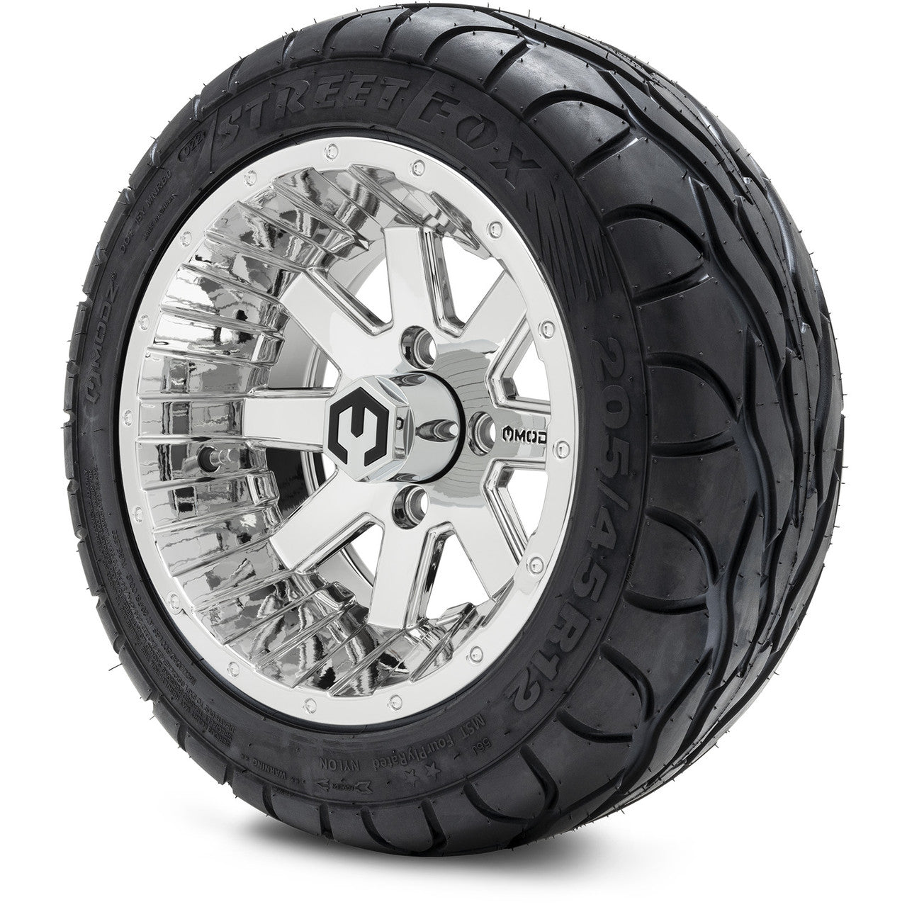 MODZ® 12" Assault Chrome - LowPro Street Tire and Wheels Combo