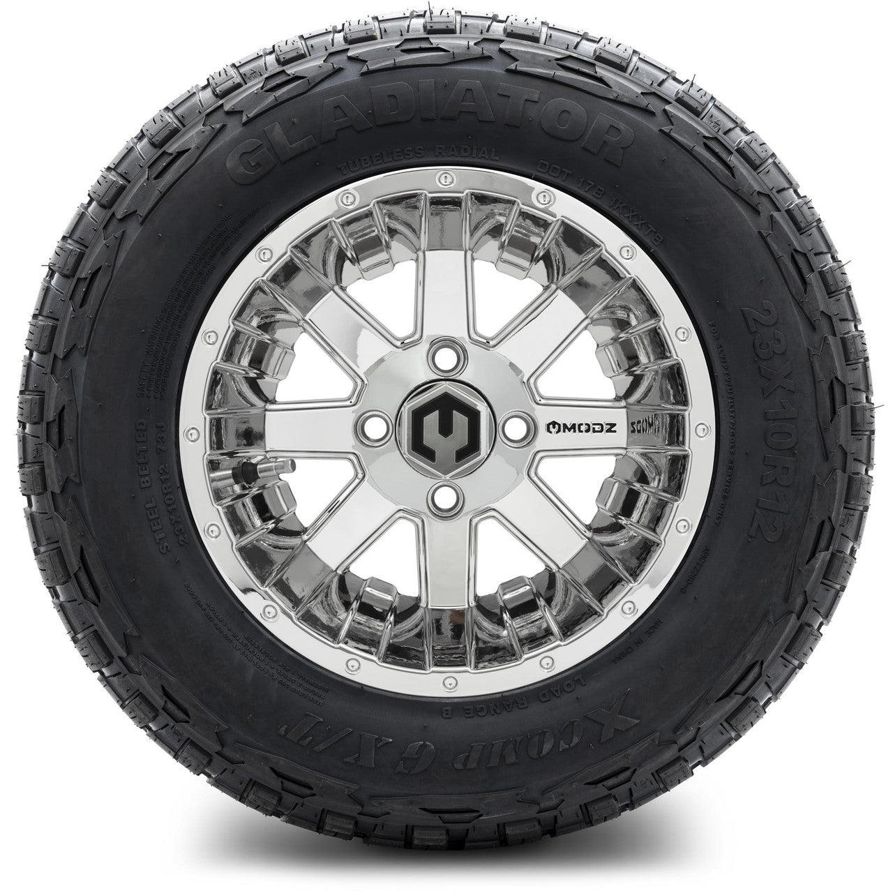 MODZ® 12" Assault Chrome - Lifted Tires and Wheels Combo