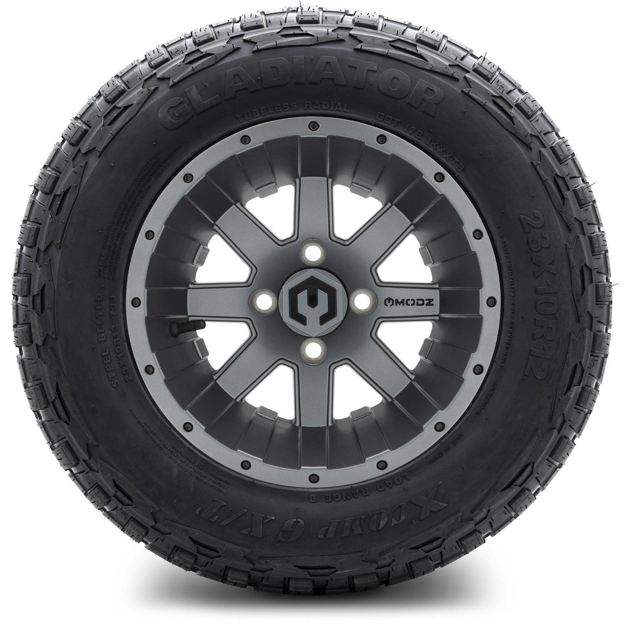 MODZ® 12" Assault Matte Gunmetal - Lifted Tires and Wheels Combo