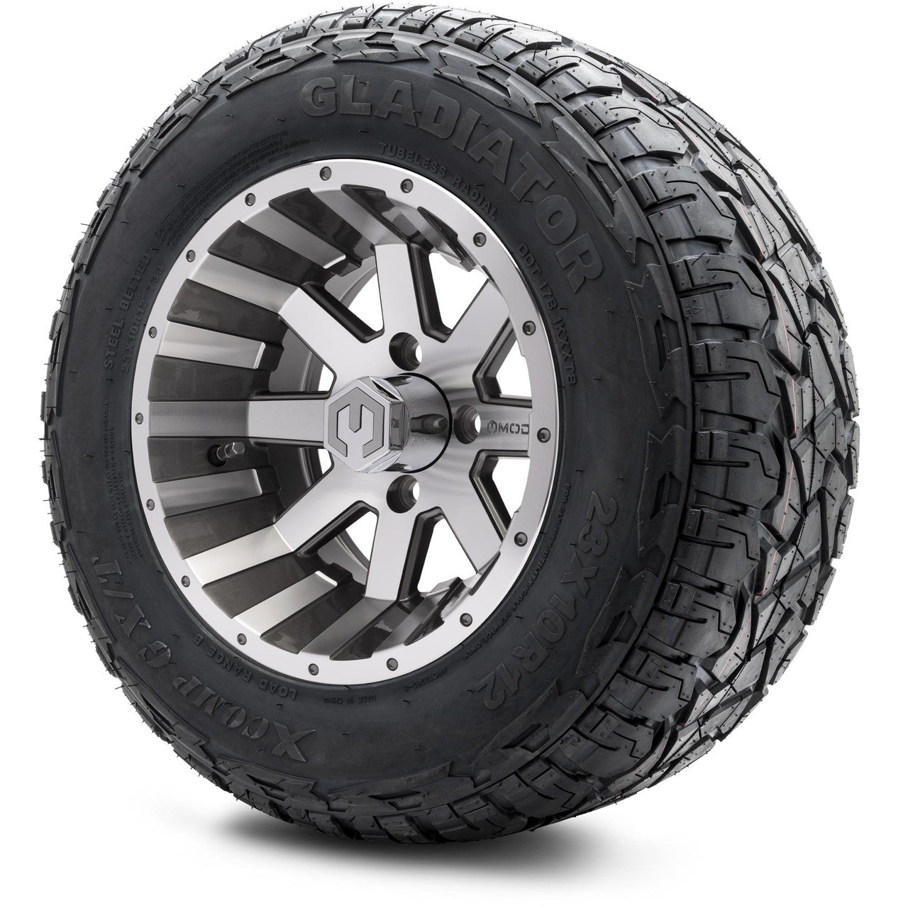 MODZ® 12" Assault Machined Gunmetal - Lifted Tires and Wheels Combo