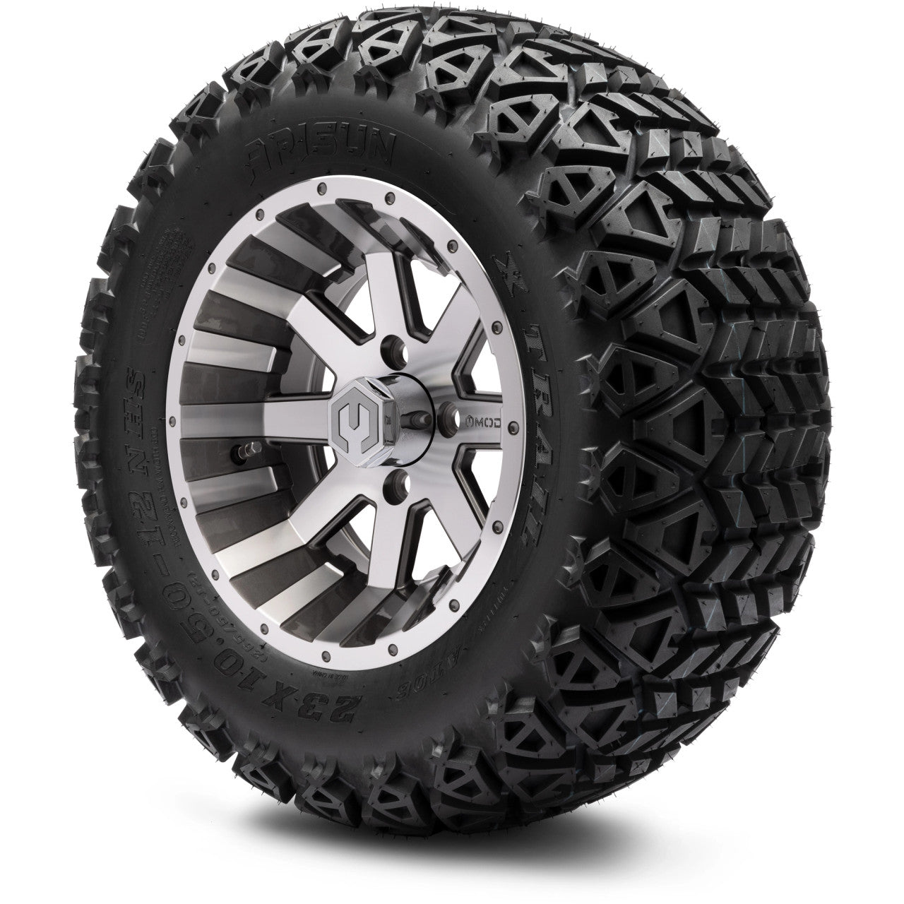 MODZ® 12" Assault Machined Gunmetal - Lifted Tires and Wheels Combo