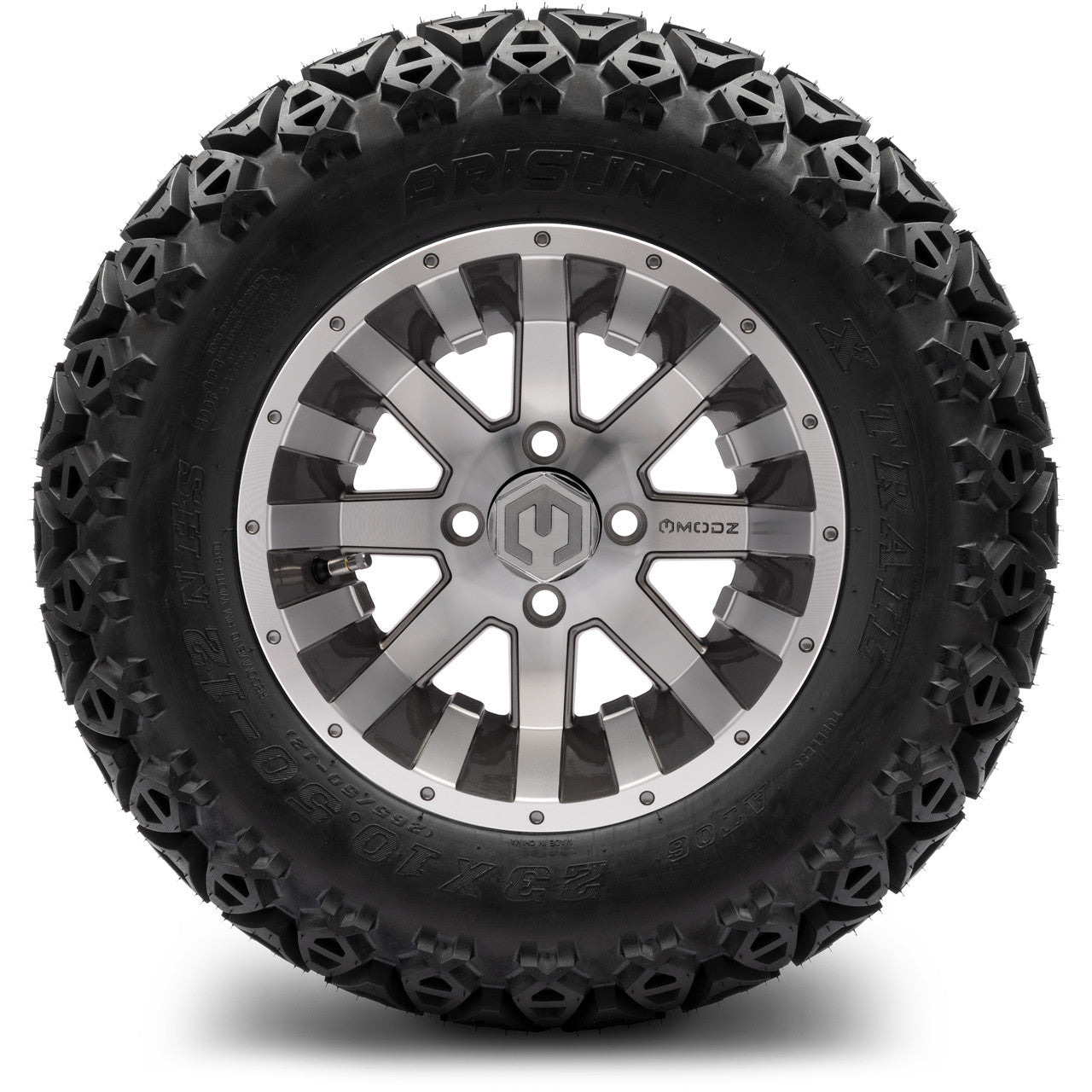 MODZ® 12" Assault Machined Gunmetal - Lifted Tires and Wheels Combo