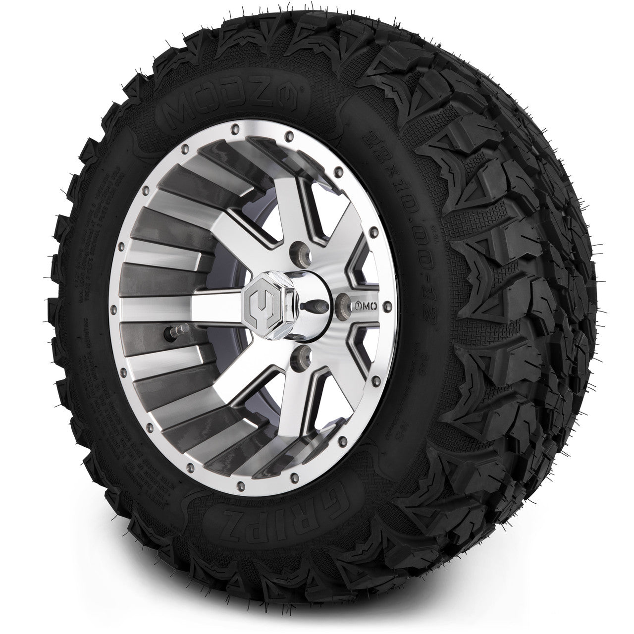 MODZ® 12" Assault Machined Gunmetal - Lifted Tires and Wheels Combo