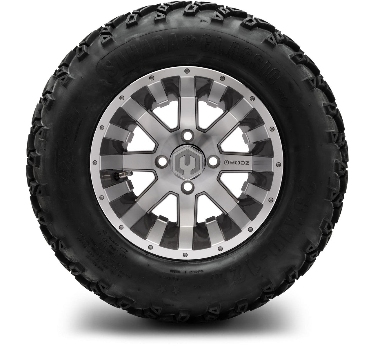 MODZ® 12" Assault Machined Gunmetal - Lifted Tires and Wheels Combo