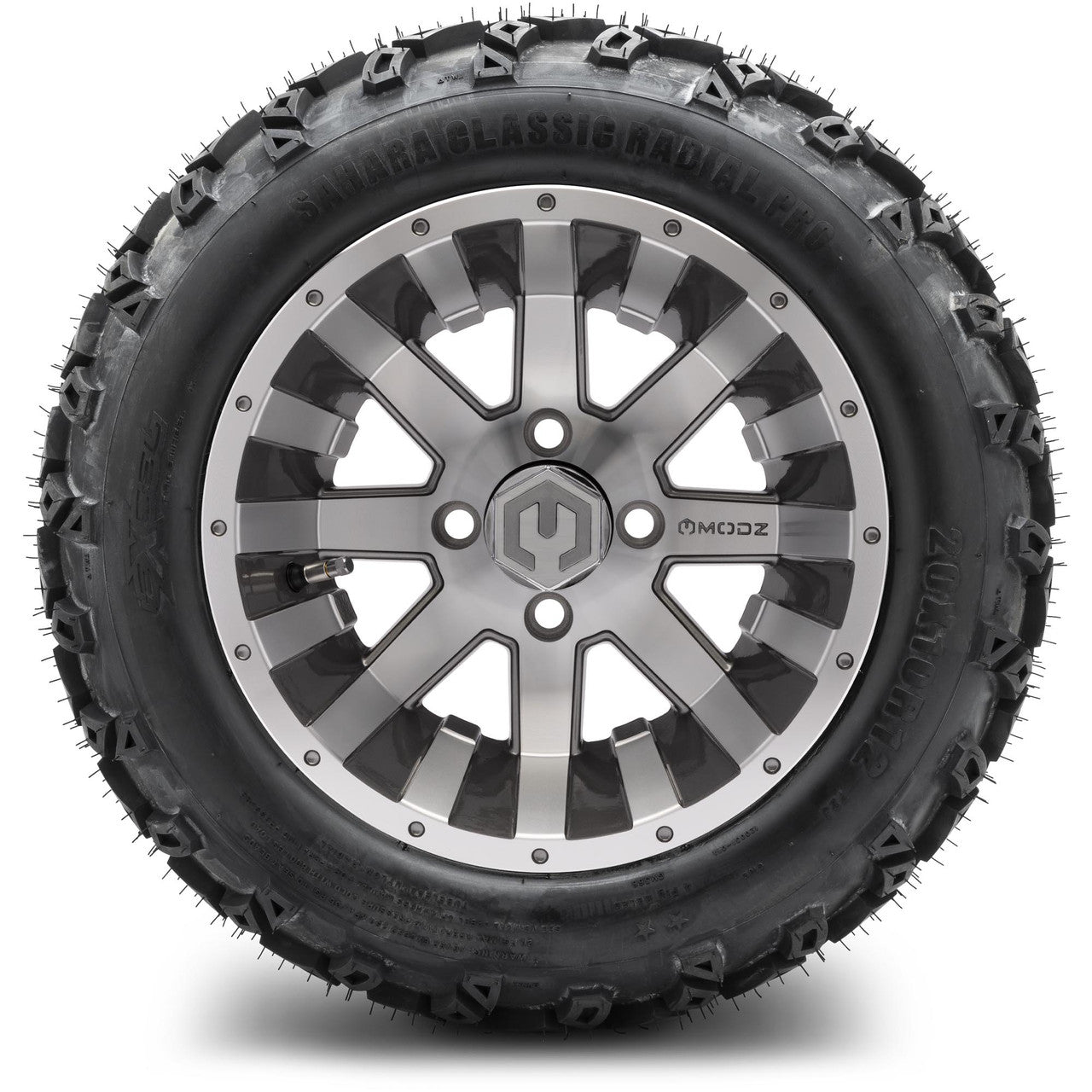 MODZ® 12" Assault Machined Gunmetal - Lifted Tires and Wheels Combo
