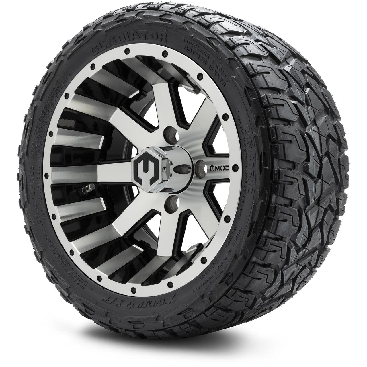 MODZ® 12" Assault Machined Black - LowPro Tires and Wheels Combo