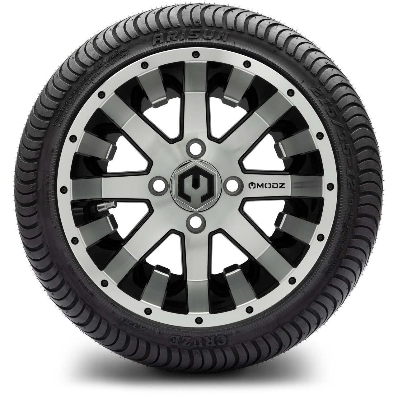 MODZ® 12" Assault Machined Black - LowPro Tires and Wheels Combo