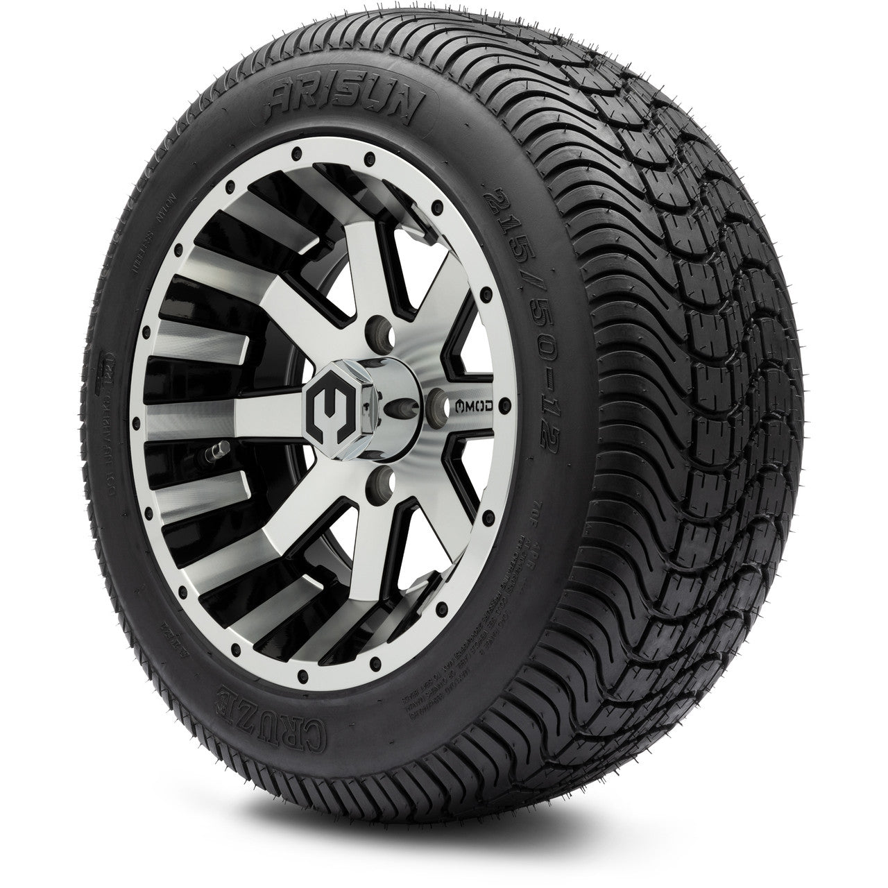 MODZ® 12" Assault Machined Black - LowPro Tires and Wheels Combo