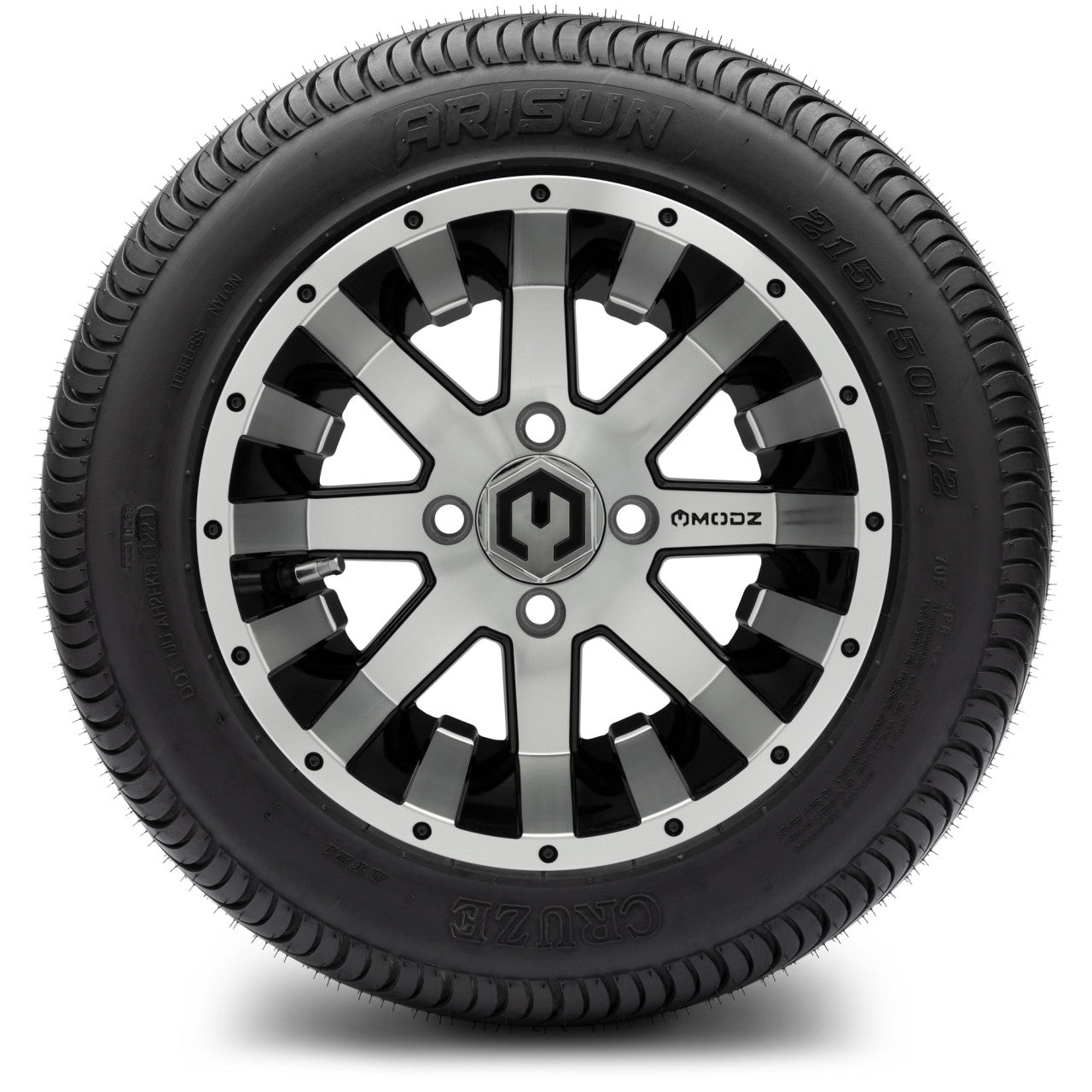 MODZ® 12" Assault Machined Black - LowPro Tires and Wheels Combo