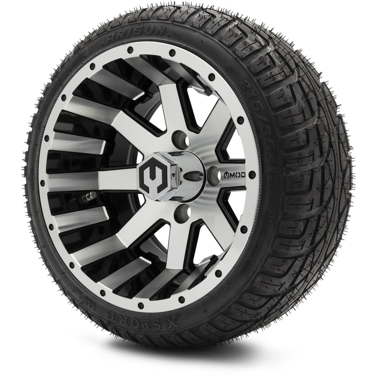 MODZ® 12" Assault Machined Black - LowPro Tires and Wheels Combo