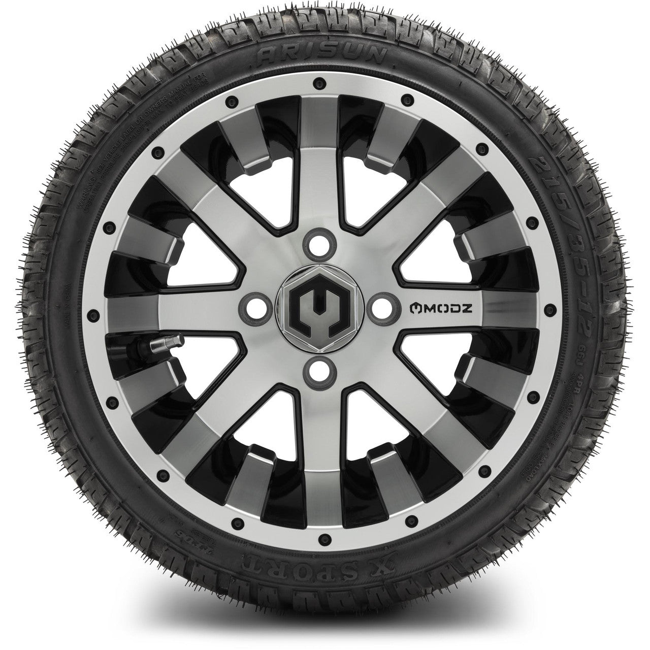 MODZ® 12" Assault Machined Black - LowPro Tires and Wheels Combo