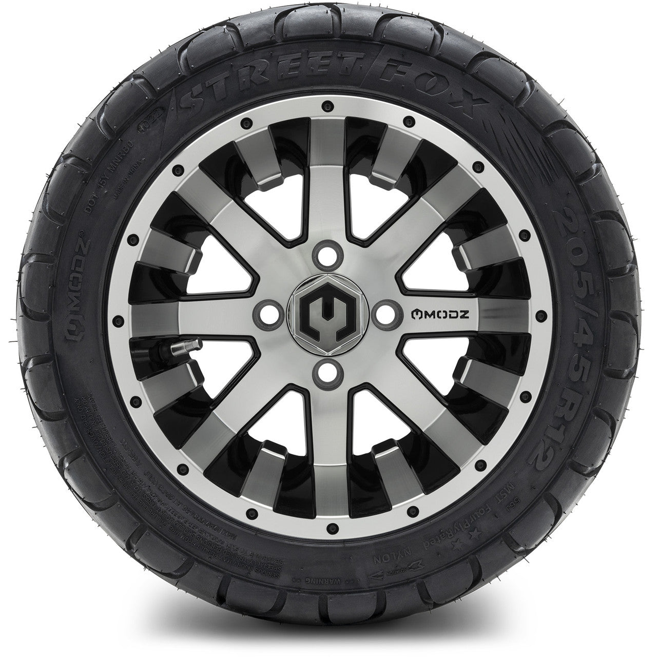 MODZ® 12" Assault Machined Black - LowPro Tires and Wheels Combo