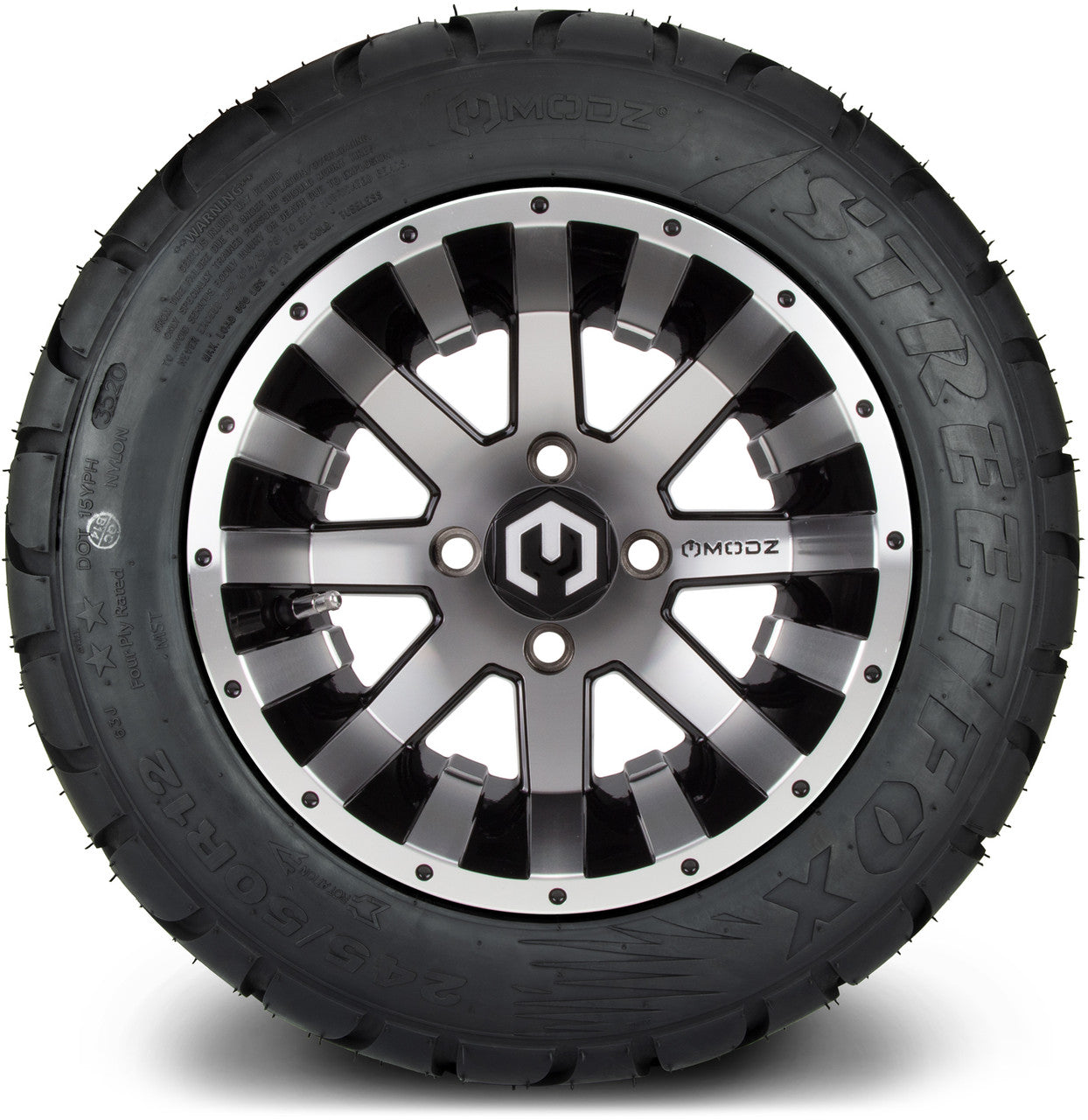 MODZ® 12" Assault Machined Black - LowPro Tires and Wheels Combo