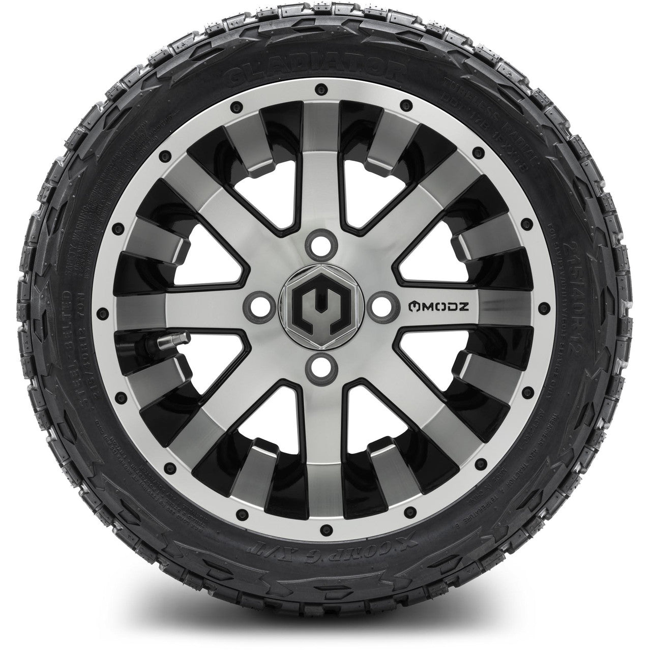 MODZ® 12" Assault Machined Black - LowPro Tires and Wheels Combo