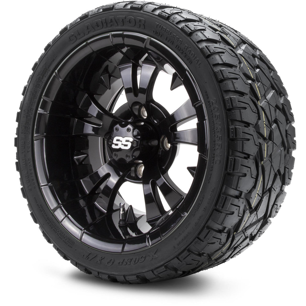 MODZ® 12" Vampire Glossy Black - LowPro Tires and Wheels Combo