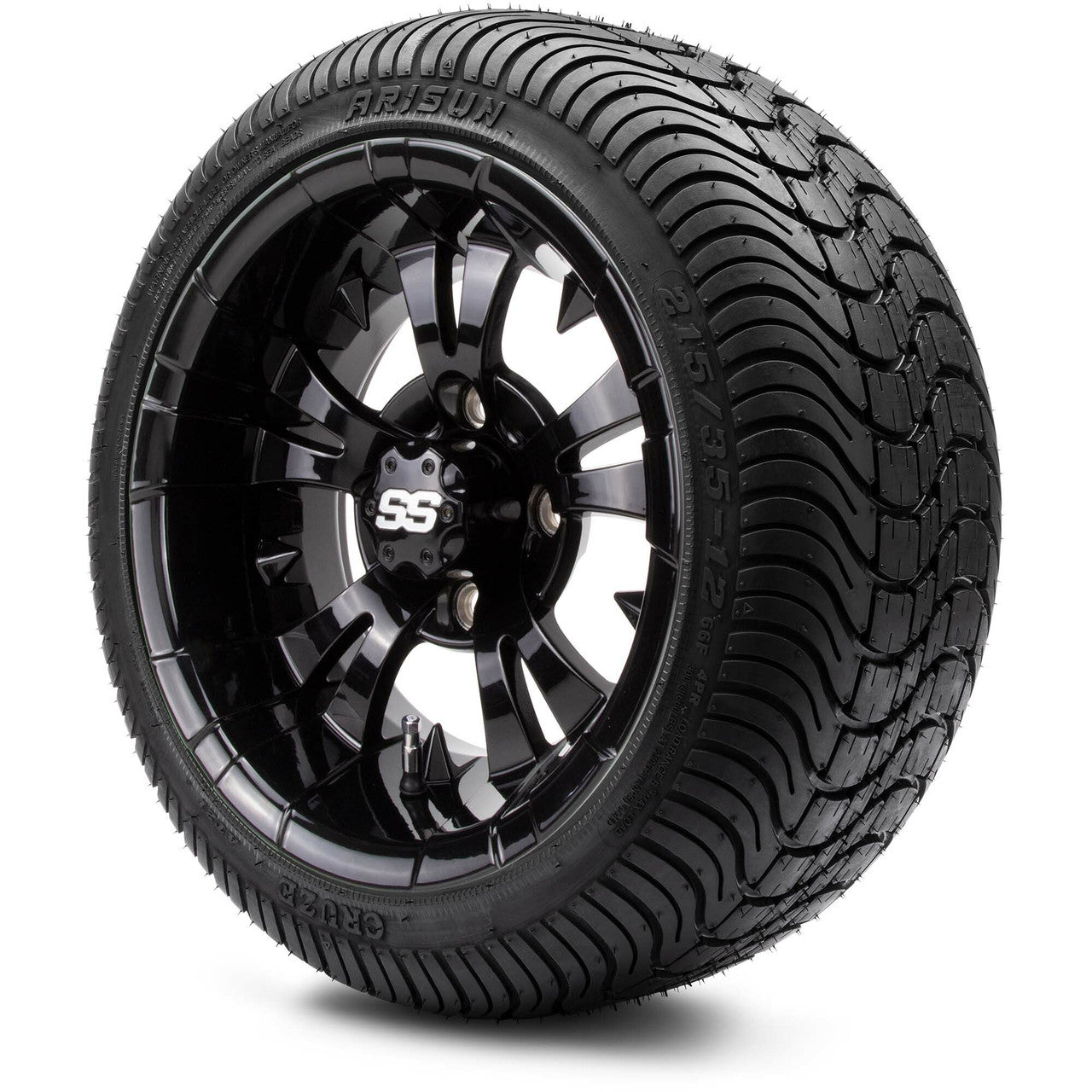 MODZ® 12" Vampire Glossy Black - LowPro Tires and Wheels Combo