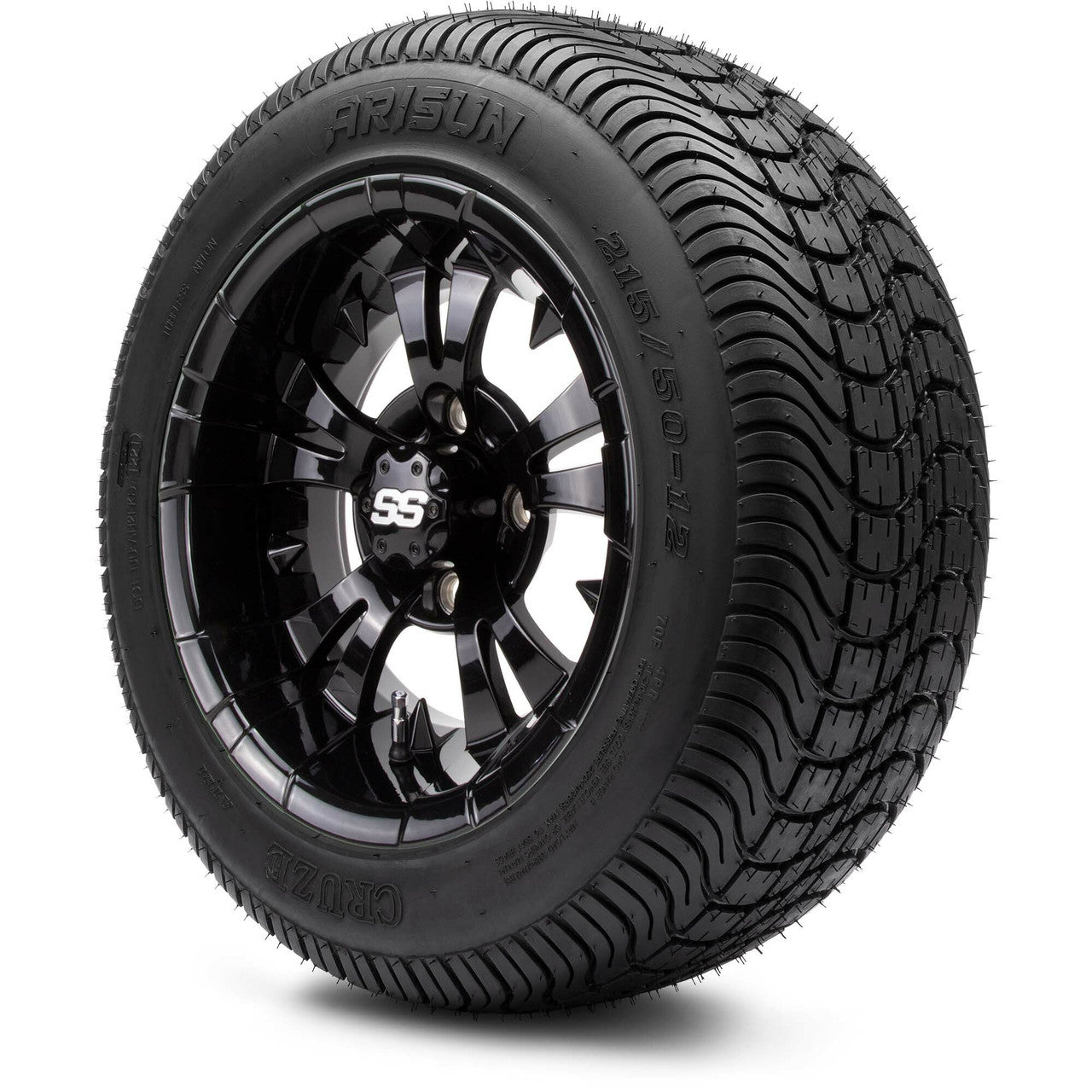 MODZ® 12" Vampire Glossy Black - LowPro Tires and Wheels Combo