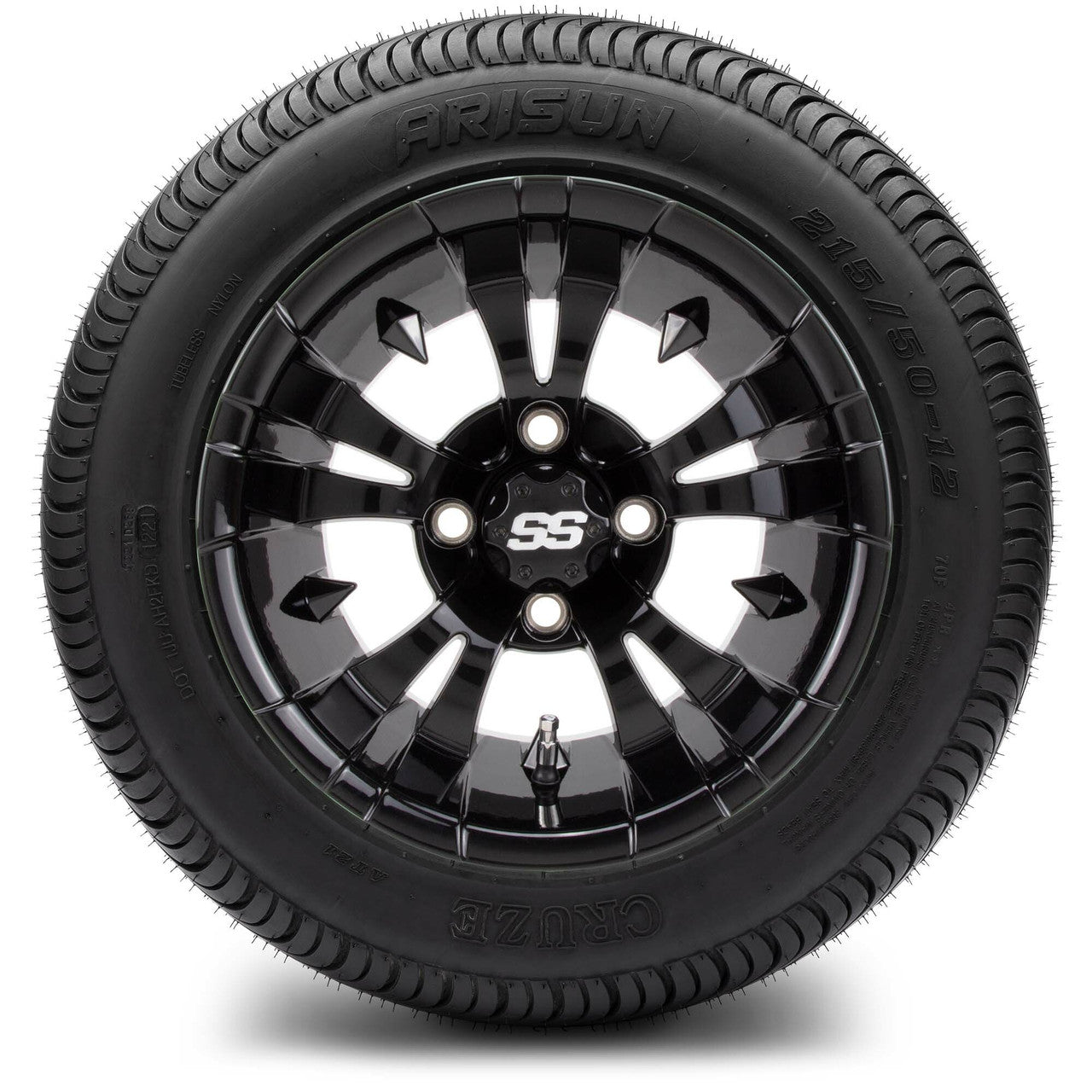 MODZ® 12" Vampire Glossy Black - LowPro Tires and Wheels Combo