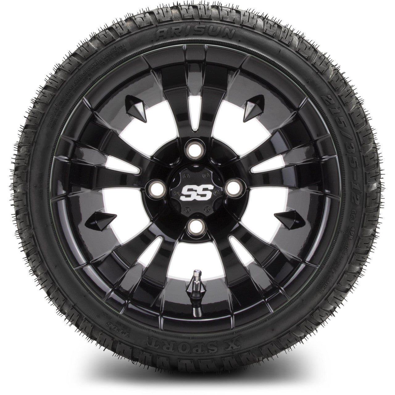 MODZ® 12" Vampire Glossy Black - LowPro Tires and Wheels Combo