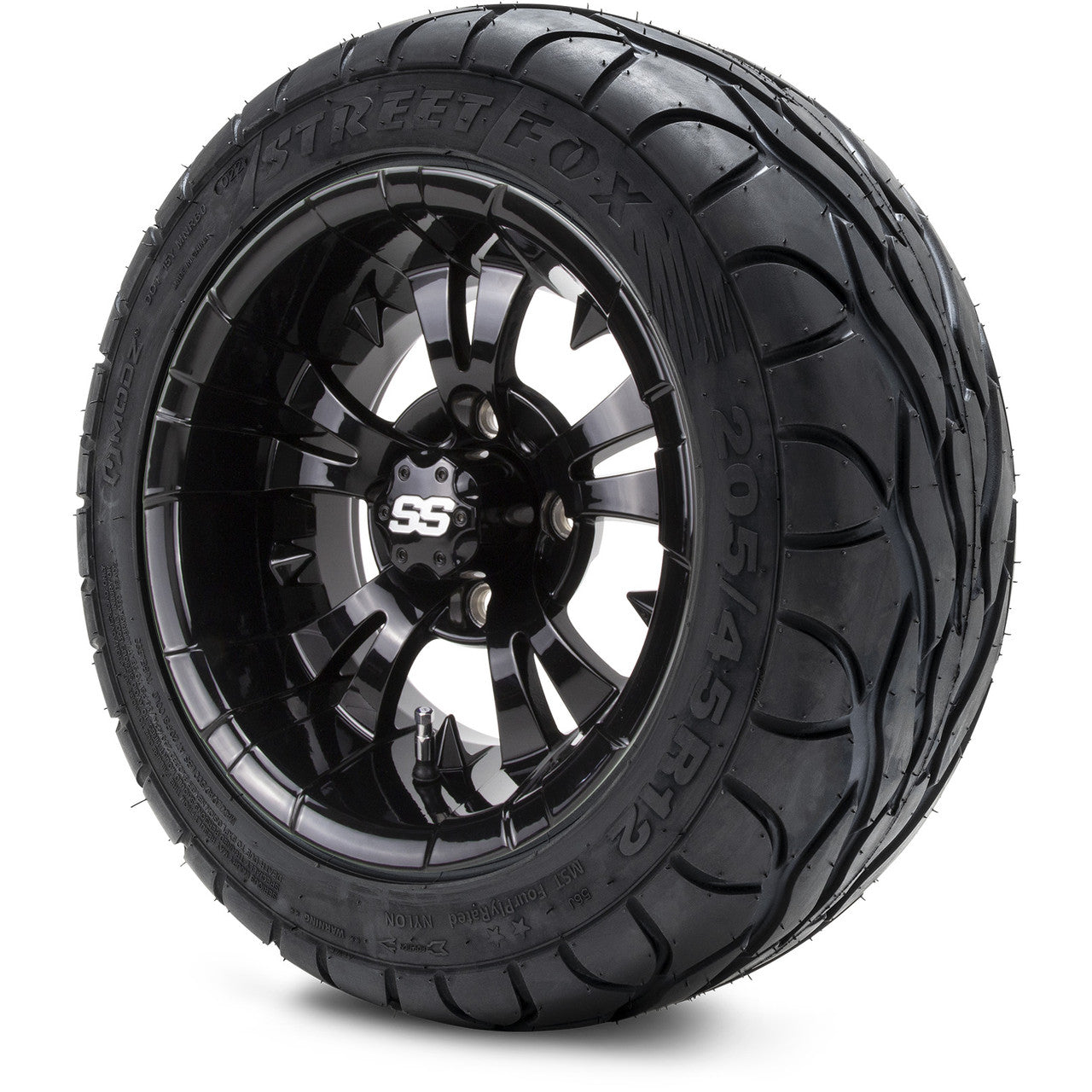 MODZ® 12" Vampire Glossy Black - LowPro Tires and Wheels Combo