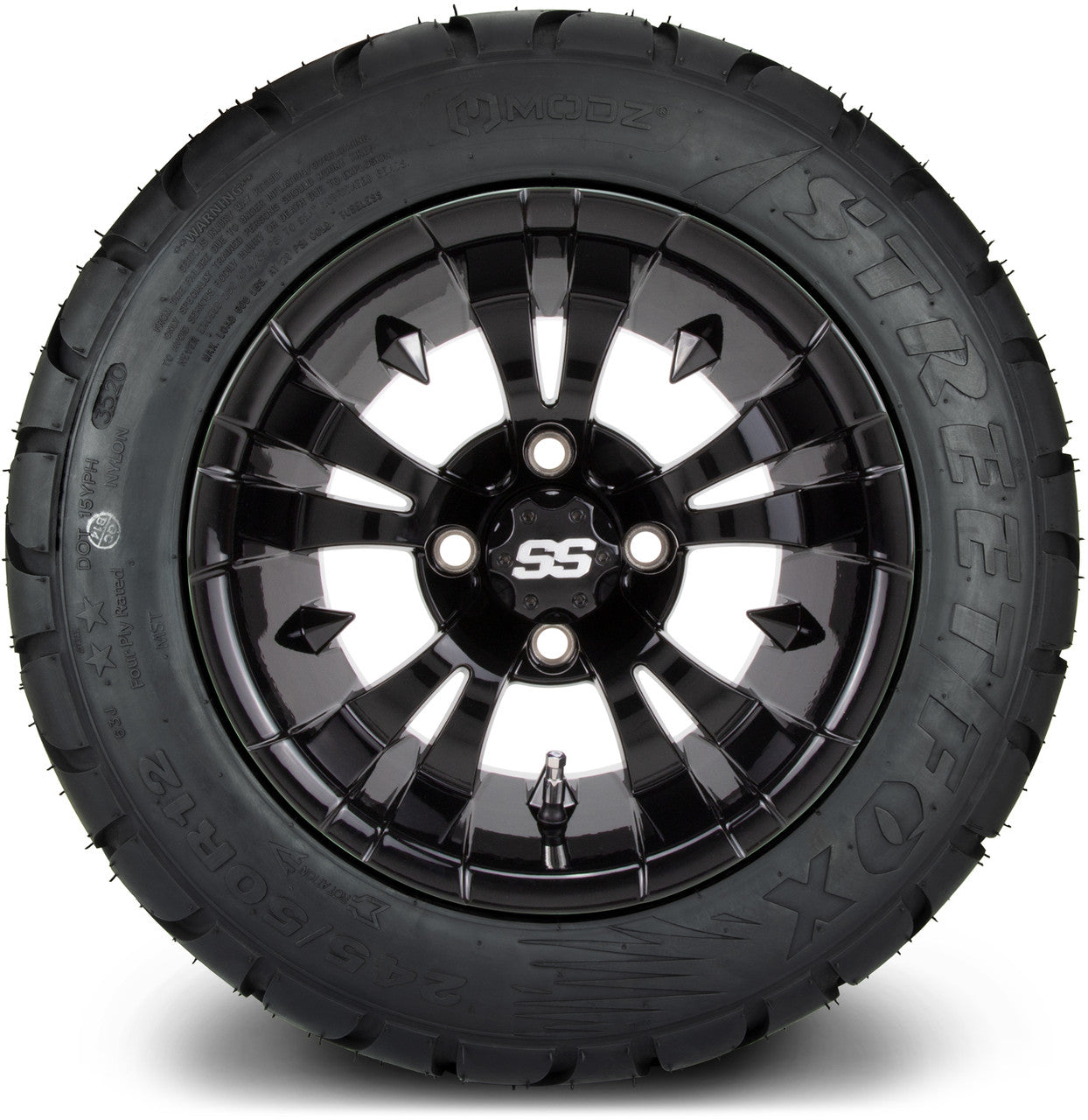 MODZ® 12" Vampire Glossy Black - LowPro Tires and Wheels Combo