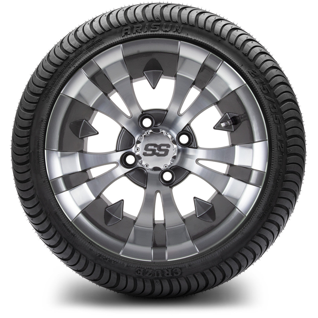 MODZ® 12" Vampire Gunmetal - LowPro Tires and Wheels Combo