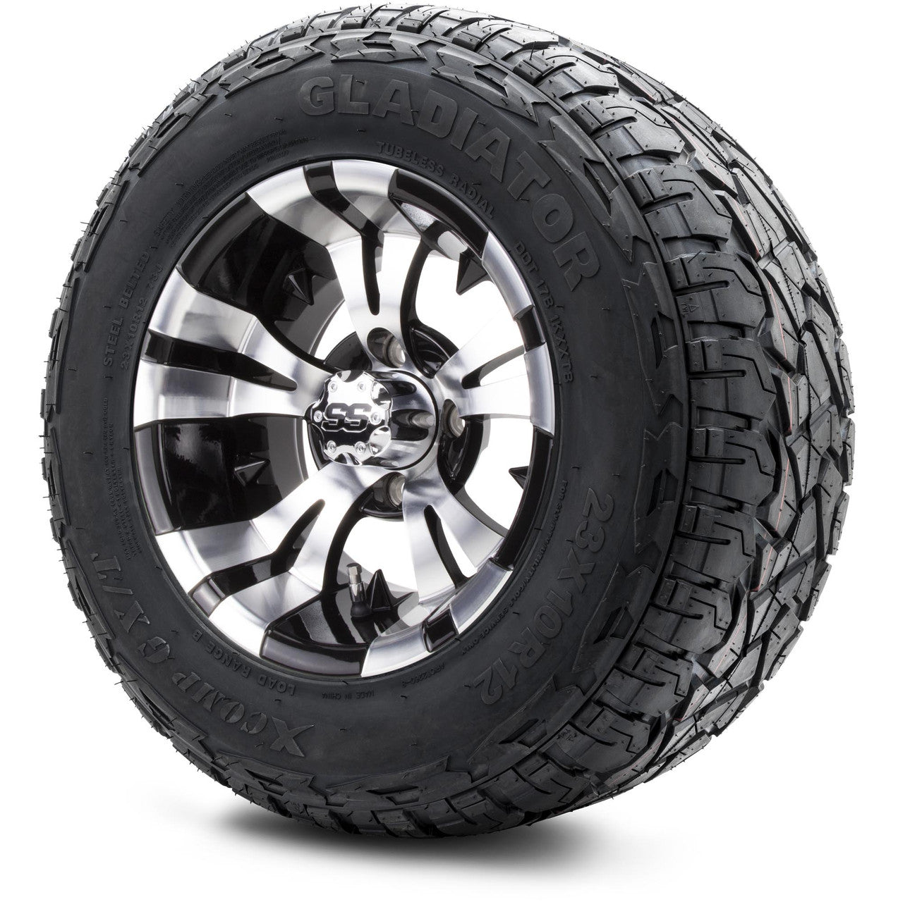 MODZ® 12" Vampire Machined Black - Lifted Tires and Wheels Combo