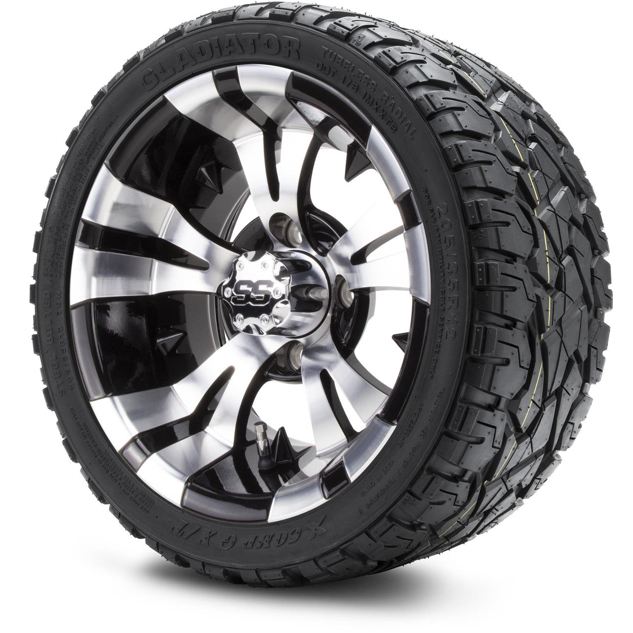 MODZ® 12" Vampire Machined Black - LowPro Tires and Wheels Combo
