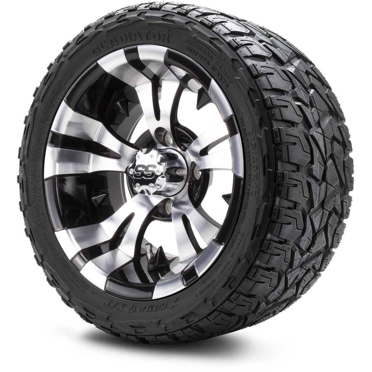 MODZ® 12" Vampire Machined Black - LowPro Tires and Wheels Combo