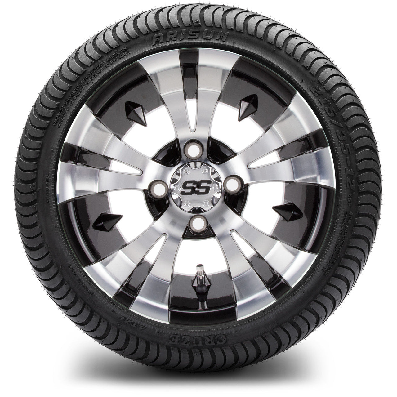 MODZ® 12" Vampire Machined Black - LowPro Tires and Wheels Combo
