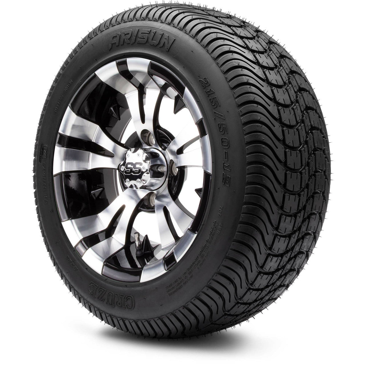 MODZ® 12" Vampire Machined Black - LowPro Tires and Wheels Combo