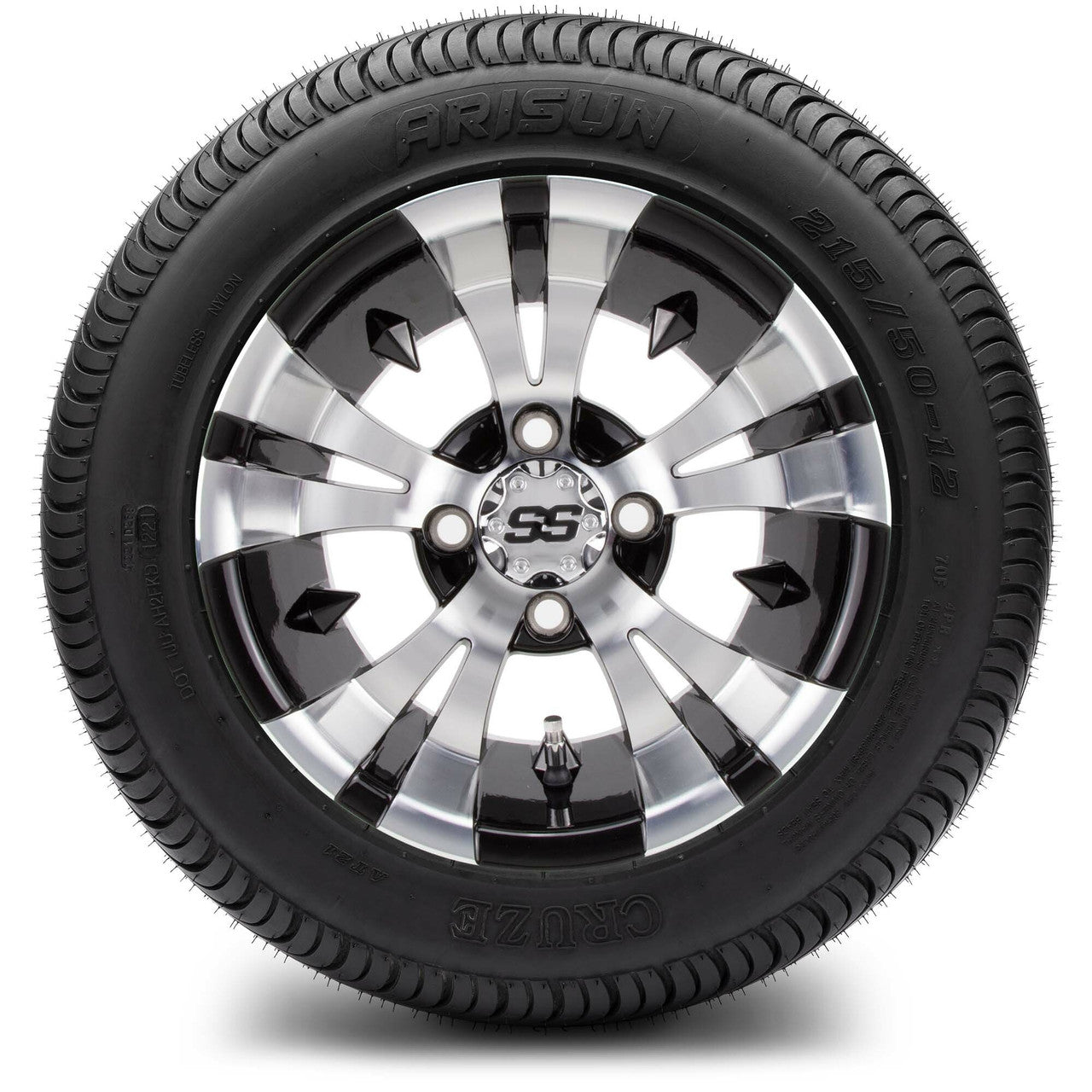 MODZ® 12" Vampire Machined Black - LowPro Tires and Wheels Combo